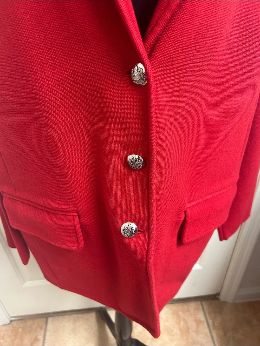LAUREN Ralph Lauren 2X TTG Red Blazer with pockets and silver buttons, EUC - Picture 2 of 12